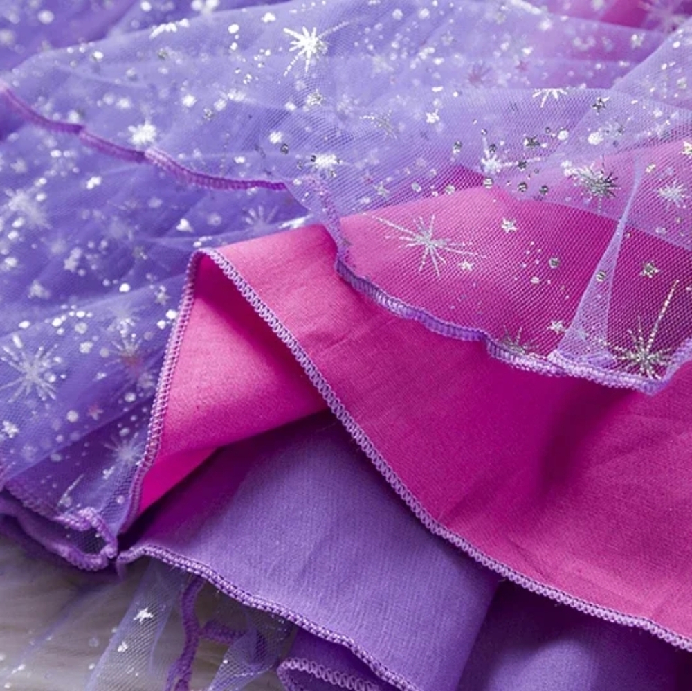3T Rapunzel Tangled Costume Dress W/ Crown & Gloves Princess Dress Up Play Set - Picture 11 of 12